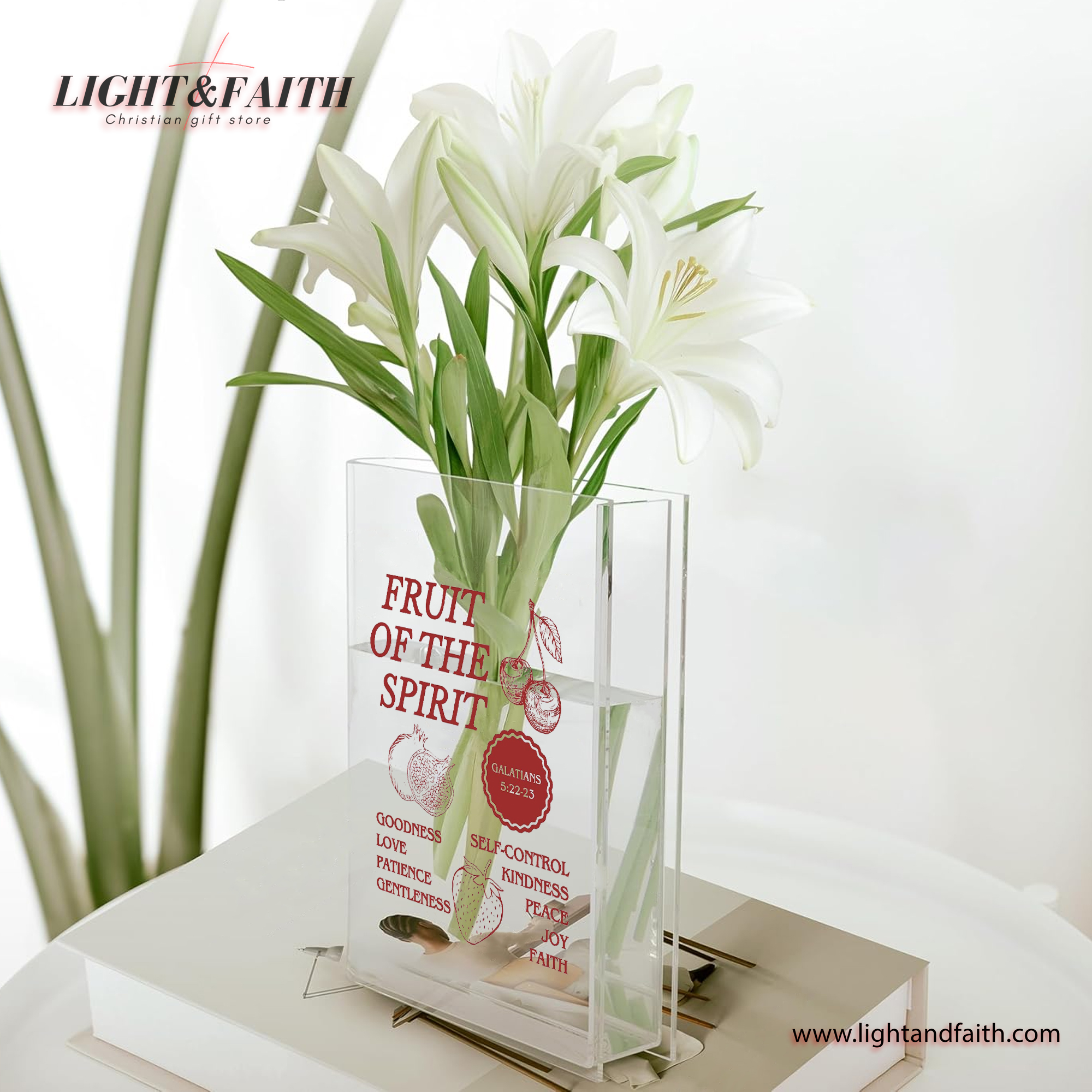 Fruit Of The Spirit Shirt Book Vase, Christian Book Vase, Love Like Jesus, Vintage Floral Book Vase, Faith Book Vase, Bible Verse Book Shaped Flower Vase
